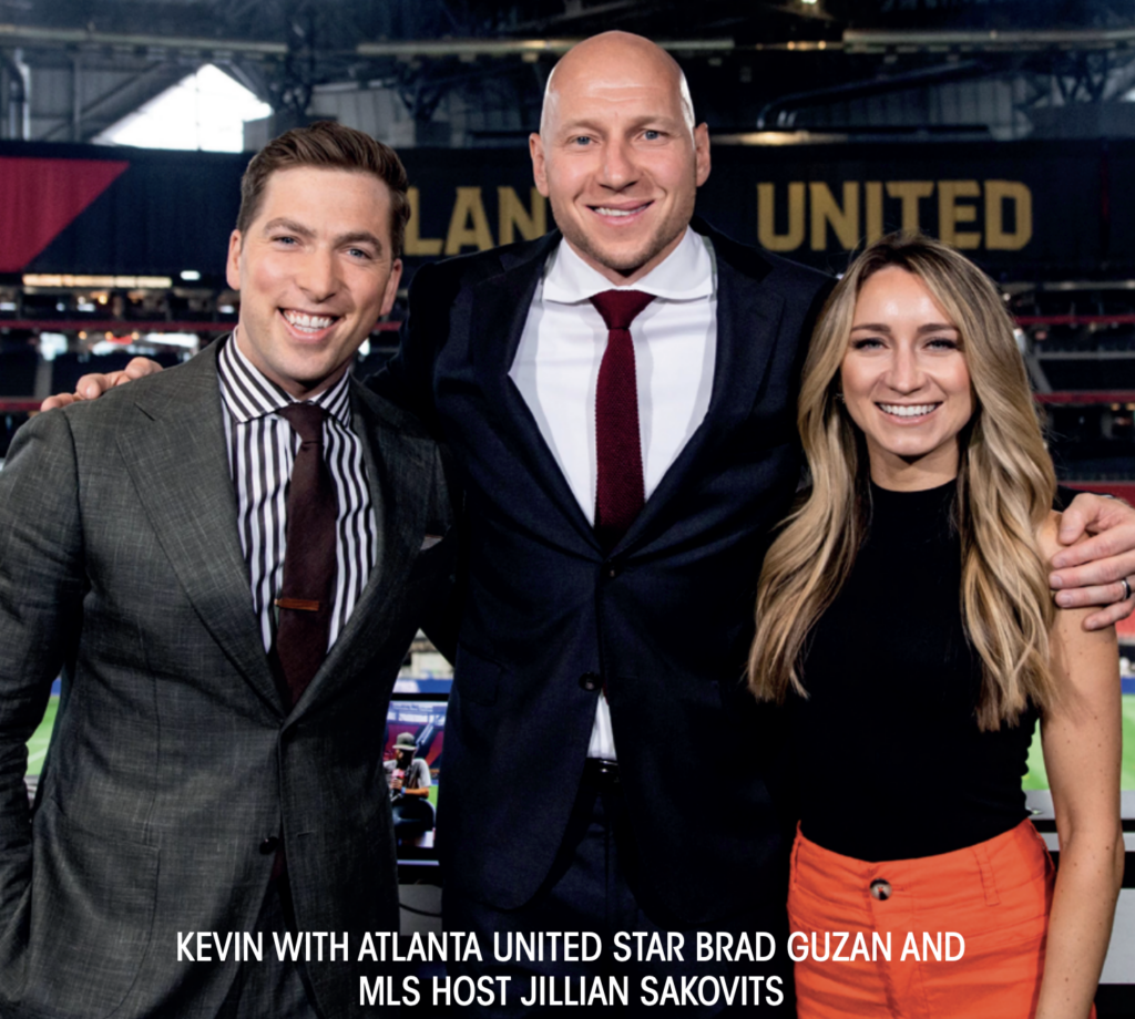 Kevin with Atlanta United Star Brad Guzan and MLS Host Jillian Sakovits